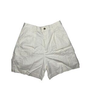 Talbots Women’s White Shorts Cotton Career Lined Cuffed Shorts Size 8 Vintage